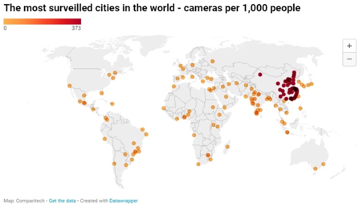 The most surveilled cities 2022