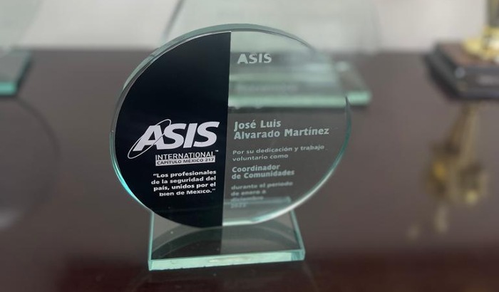 Reconocimiento ASIS Internacional a José Luis Alvarado